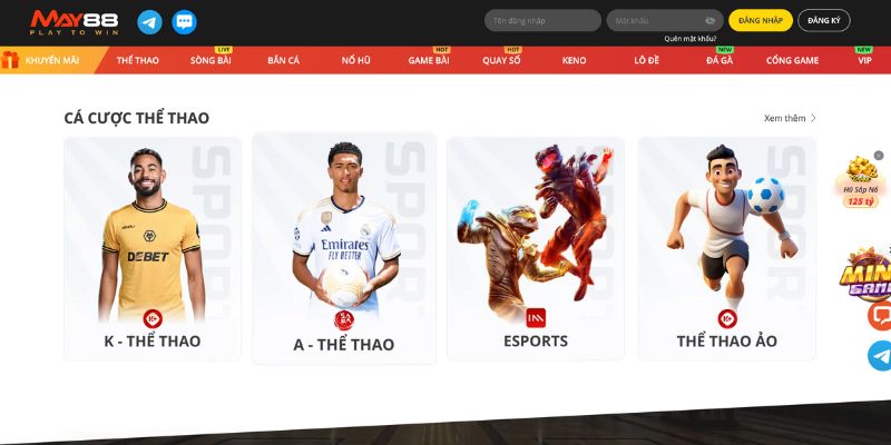 Cá cược bóng đá hâp dẫn tại thể thao May88