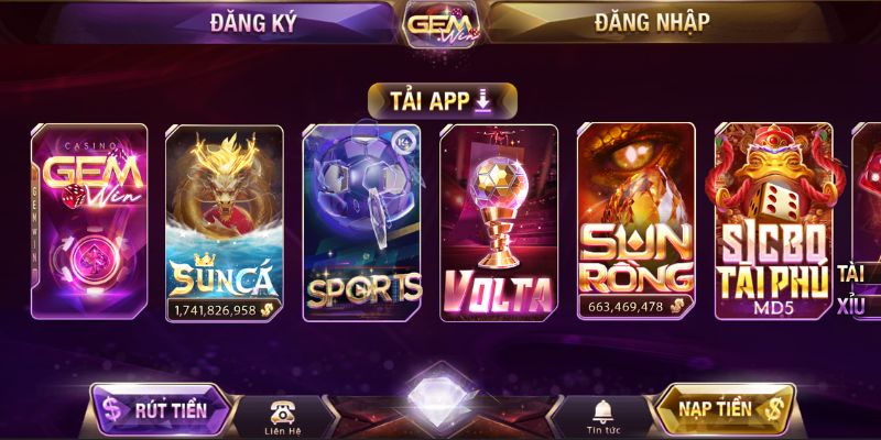 Game cược đa dạng tại hệ thống GEM WIN